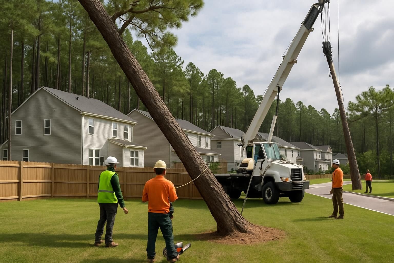 Newer subdivision yard in Cumberland County ready for replanting after stump grinding